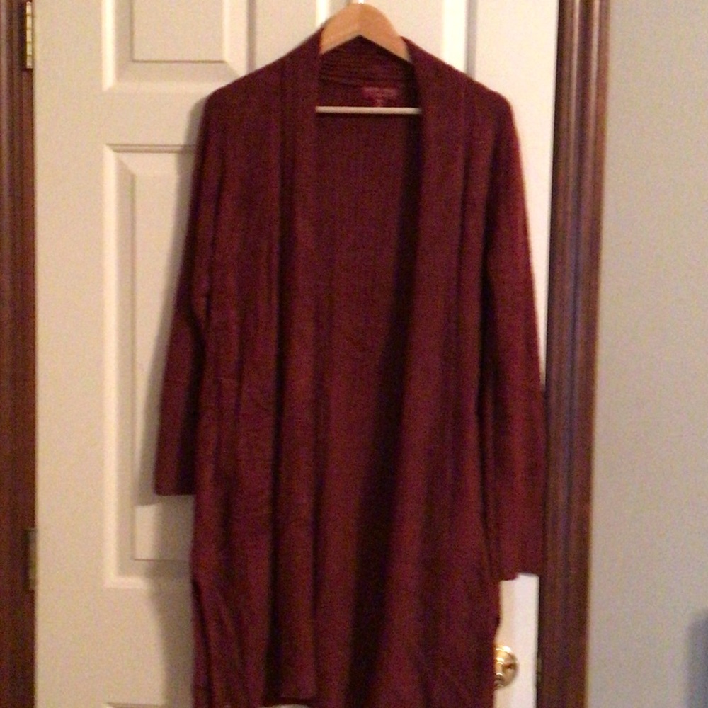 Barefoot Dreams CozyChic Lite Cardigan in Deep Burgundy